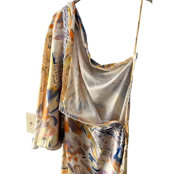 Anthropologie Mandira Wirk One-Shoulder Printed‎ Maxi Dress Small - Picture 8 of 10